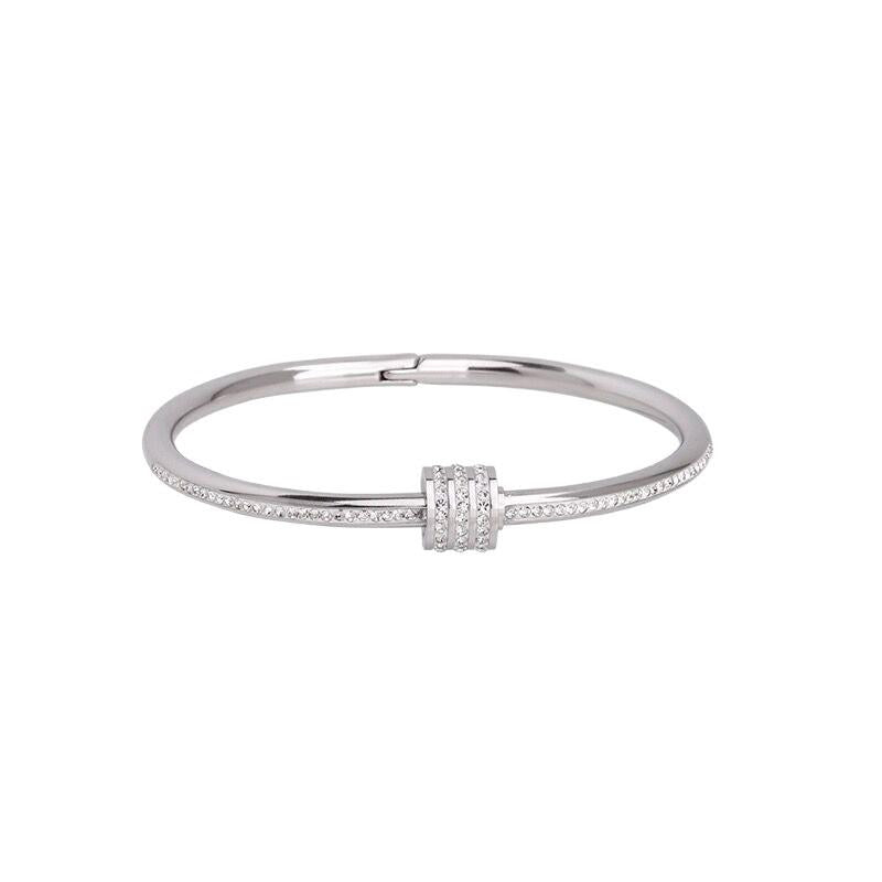 Light Luxury High-Grade Micro-Inlaid Diamond Bracelet Women's Fashion Simple Titanium Steel Non-Fading Bracelet Couple All-Match Jewelry