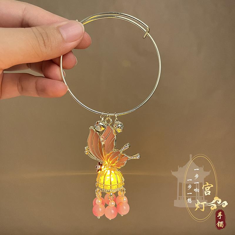 Ancient Style Bracelet Luminous Tassel Lantern Bracelet Court Fairy Bracelet Bracelet Daily Temperament All-Match Jewelry for Women