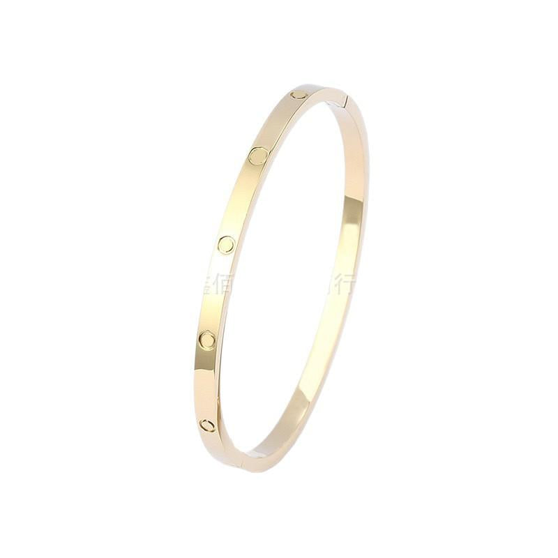 Factory Direct CNC Card Buckle Bracelet Open Love Bracelet Titanium Steel Seiko Version Men's and Women's Bracelet Does Not Fade