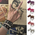 Japanese and Korean New Motorcycle Punk PU Leather Rivet Bracelet Personality Skull Hip Hop Bracelet Accessories Hip Hop Bracelet Jewelry