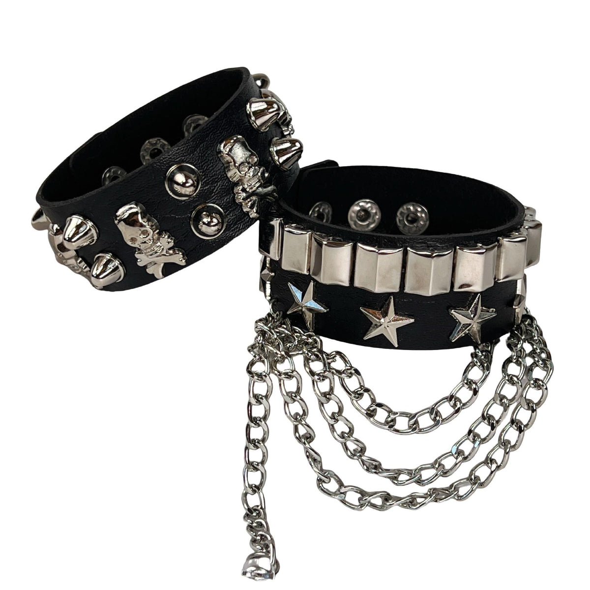 Japanese and Korean New Motorcycle Punk PU Leather Rivet Bracelet Personality Skull Hip Hop Bracelet Accessories Hip Hop Bracelet Jewelry