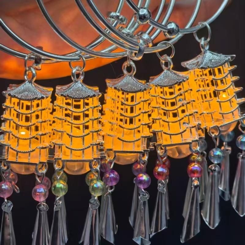 National Style Luminous Bracelet Ancient Style Tassel Lantern Bracelet Court Jewelry Bracelet Bracelet Scenic Spot All-Match Hanfu Accessories