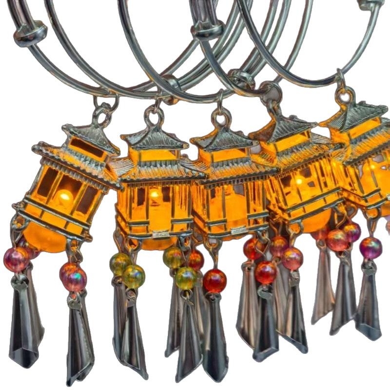 National Style Luminous Bracelet Ancient Style Tassel Lantern Bracelet Court Jewelry Bracelet Bracelet Scenic Spot All-Match Hanfu Accessories