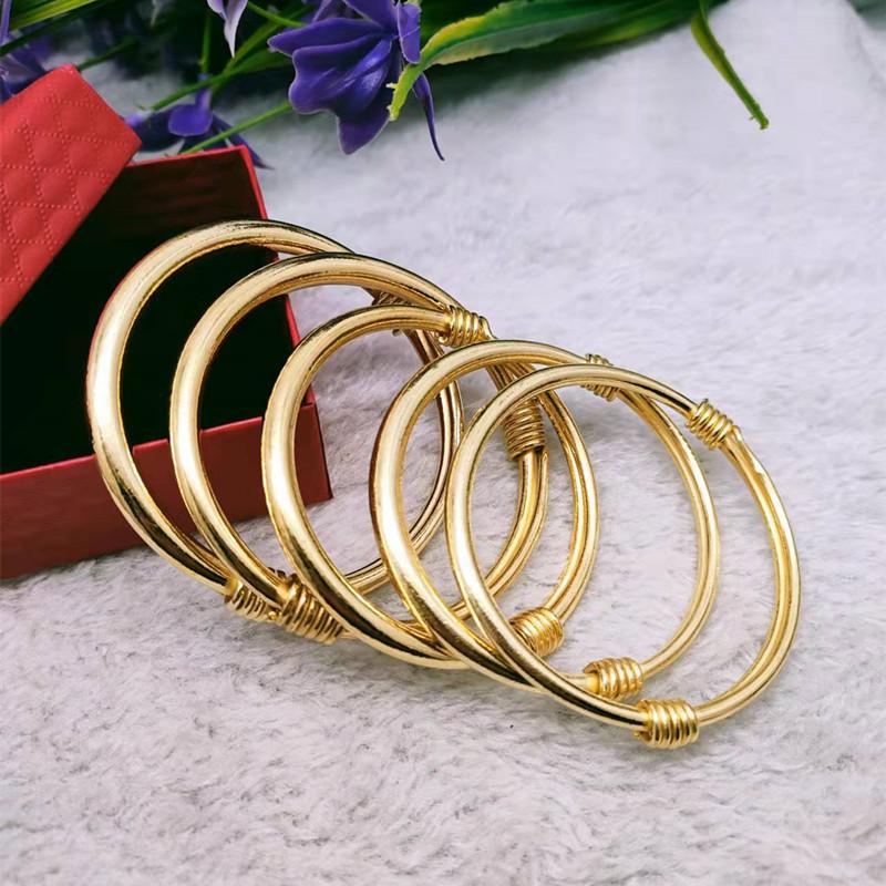 Pure Copper Non-Plated Bracelet Silk-Wrapped Glossy Red Copper Brass Bracelet Ethnic Style Push-Pull Copper Bracelet