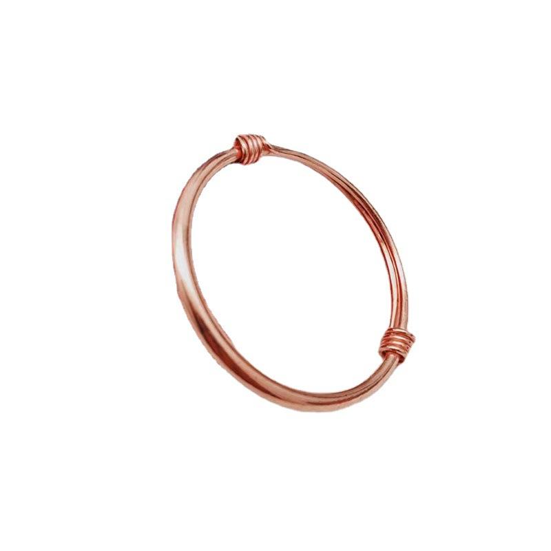 Pure Copper Non-Plated Bracelet Silk-Wrapped Glossy Red Copper Brass Bracelet Ethnic Style Push-Pull Copper Bracelet