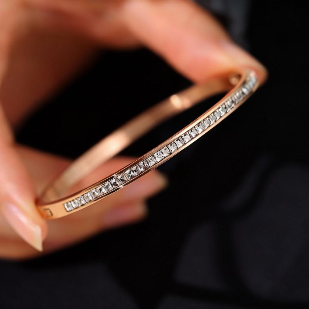 Stainless Steel Bracelet Girls Non-Fading Bracelet Diamond Jewelry Niche Design Sense All-Match Titanium Steel Bracelet Wholesale