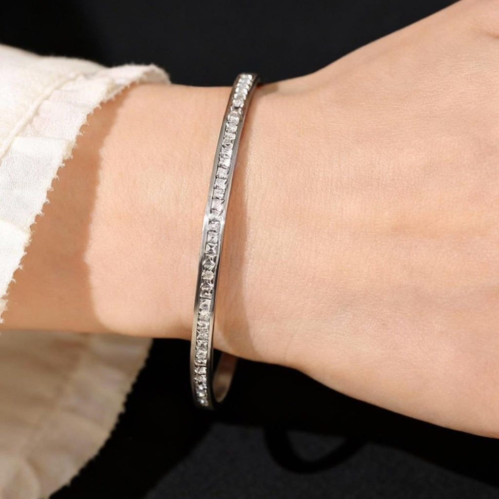 Stainless Steel Bracelet Girls Non-Fading Bracelet Diamond Jewelry Niche Design Sense All-Match Titanium Steel Bracelet Wholesale