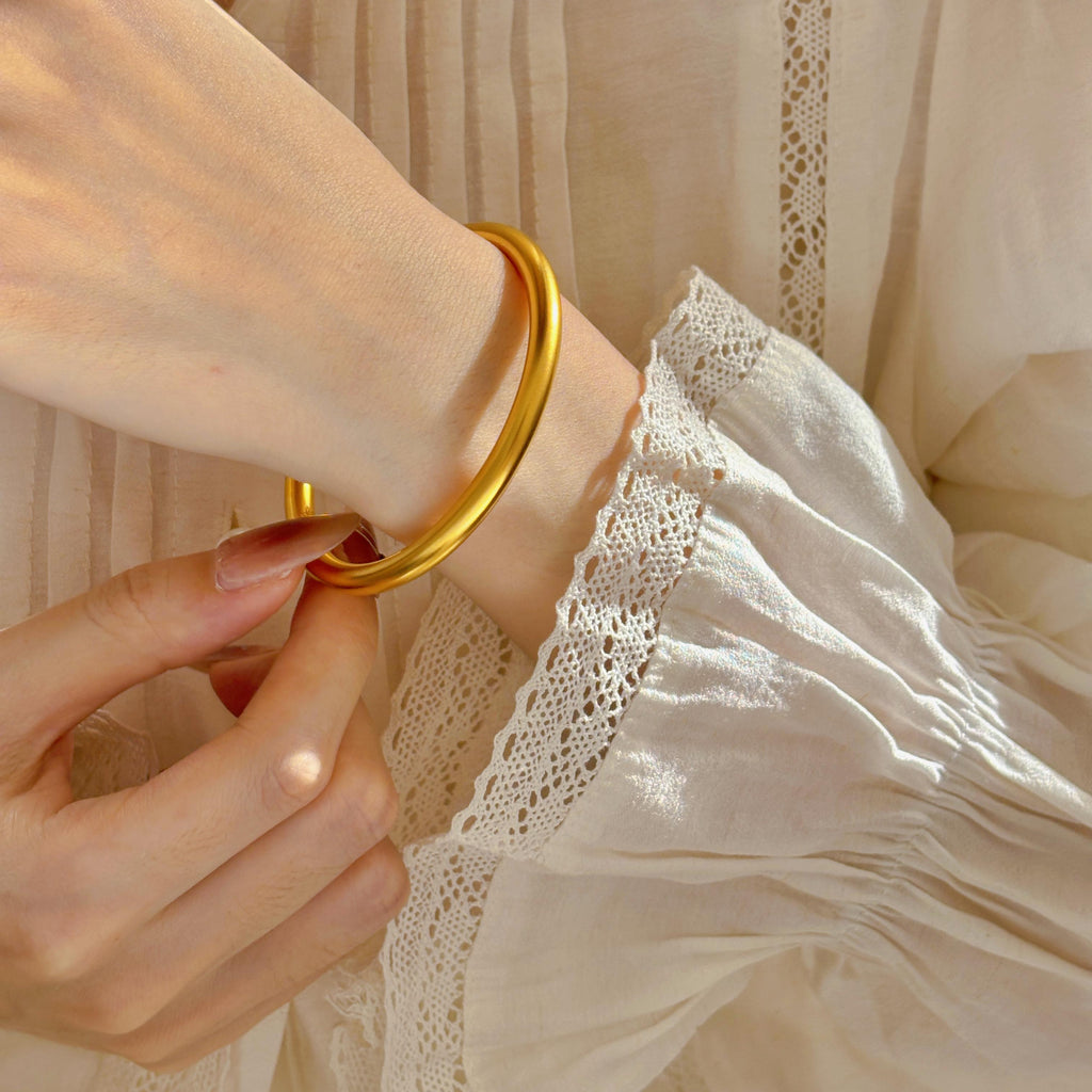 Vietnam Sand Gold Ancient Heritage Solid Bracelet Female Simulation Gold Shop Same Style Plain Ring Gold Bag Copper Bracelet Does Not Fade