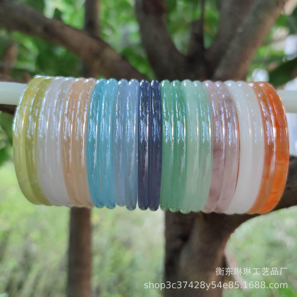 Inner Diameter 62 Jingle Bracelet Glass Imitation Jade Bracelet Fine Bracelet Forbidden Step Ring Forbidden Step Ring Hanfu Accessories Bracelet Wholesale