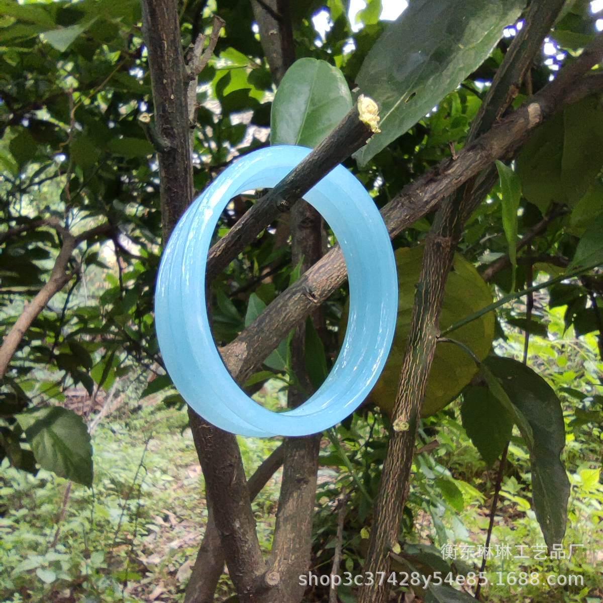 Inner Diameter 62 Jingle Bracelet Glass Imitation Jade Bracelet Fine Bracelet Forbidden Step Ring Forbidden Step Ring Hanfu Accessories Bracelet Wholesale