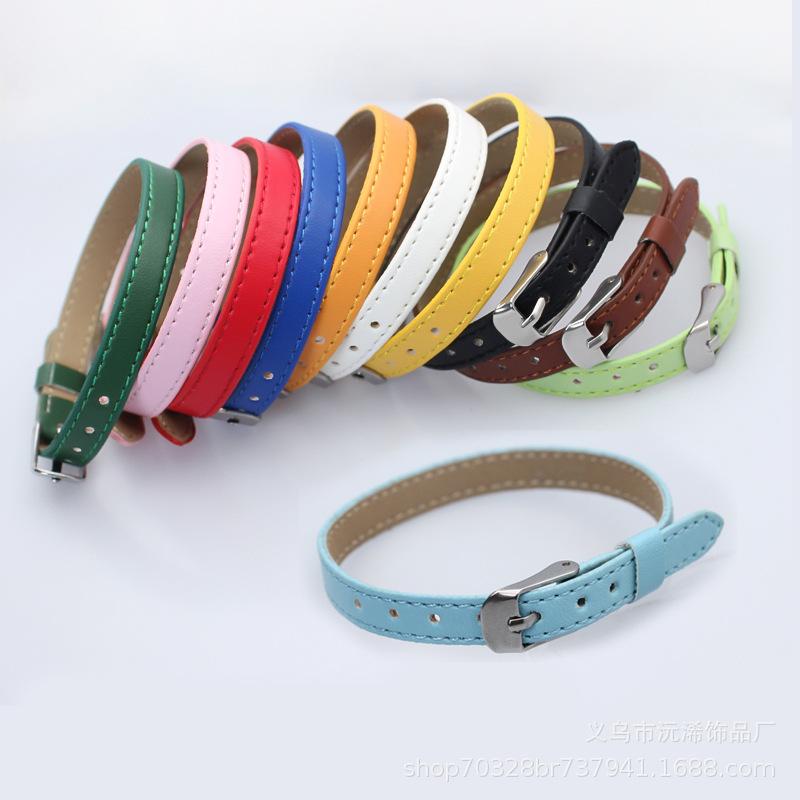 8mm Imitation Leather Wrist Strap PU Leather Bracelet DIY Personality Hand Strap Bracelet Wearable Letters Drop Oil Jewelry Accessories