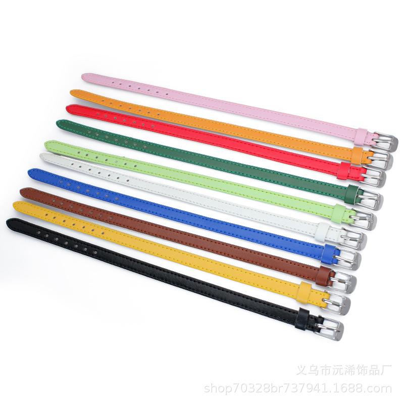 8mm Imitation Leather Wrist Strap PU Leather Bracelet DIY Personality Hand Strap Bracelet Wearable Letters Drop Oil Jewelry Accessories