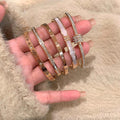Hollow Roman Digital Titanium Steel Bracelet Wholesale Women's Bracelet Silver Stainless Steel Plain Ring Bracelet Sub-Open Bracelet