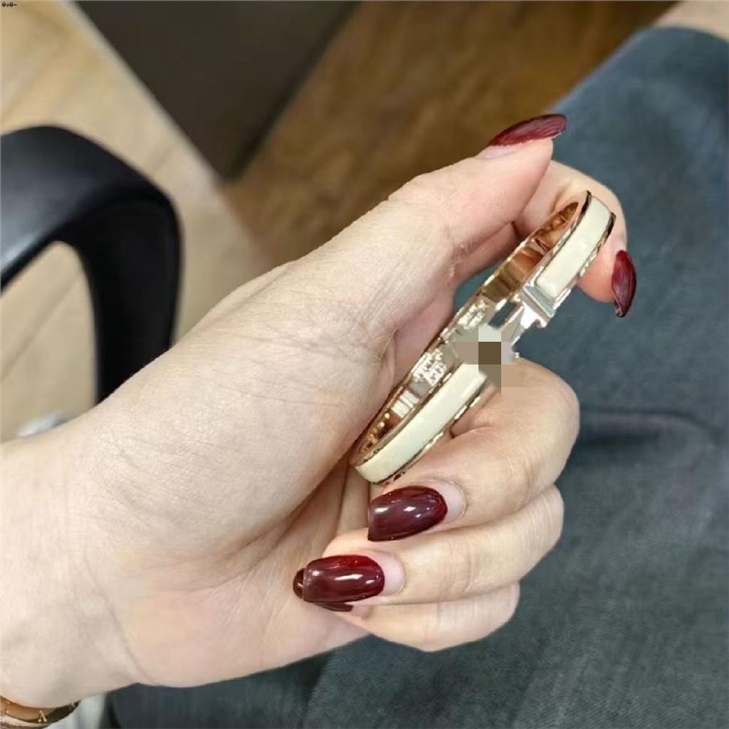 [V Gold High Version High Match] Love H Letter Narrow Bracelet 18K Enamel Light Luxury Bracelet Does Not Fade