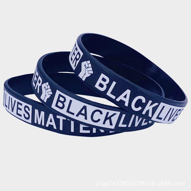 BlackLivesMatter Silicone Bracelet American Printing Monochrome Black and White Bracelet Custom Bracelet Wrist