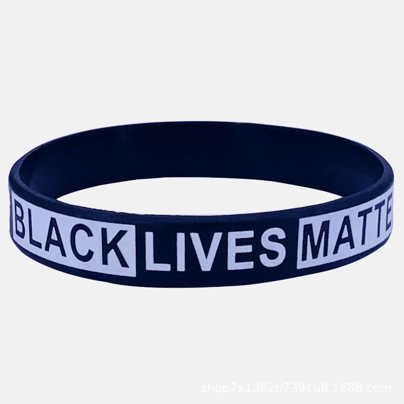 BlackLivesMatter Silicone Bracelet American Printing Monochrome Black and White Bracelet Custom Bracelet Wrist