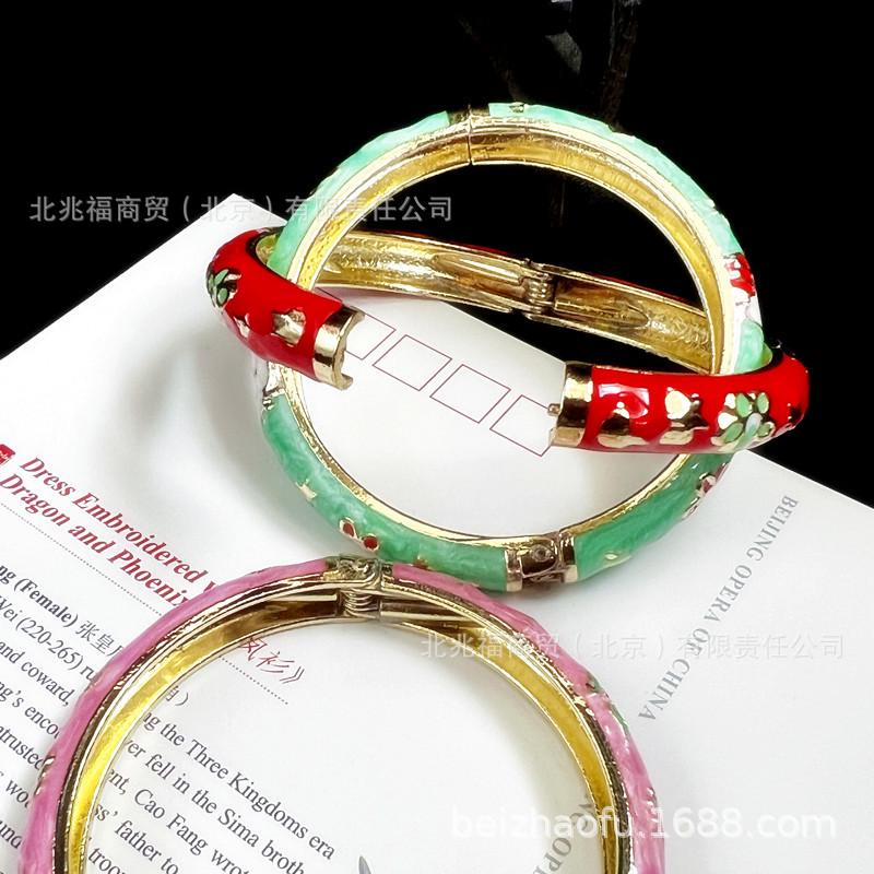 Beijing Cloisonne Bracelet Children's Vintage Enamel Open Fashion Bracelet Girl's National Fashion Bracelet Palace Museum Same Style