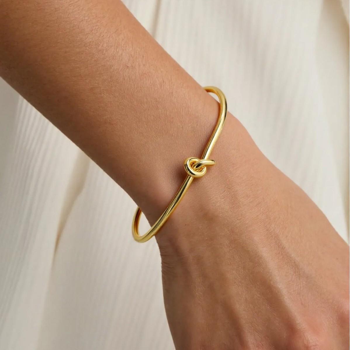 SOURCE Manufacturer Men's and Women's Open Bracelet Thick Knotted Stainless Steel Ins Style Plated 18K Gold Titanium Steel Bracelet