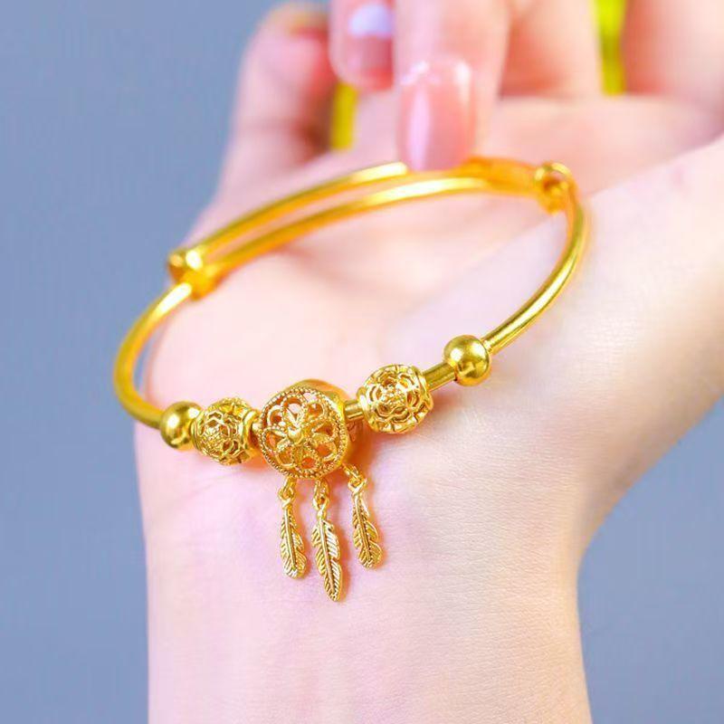 [High Quality] Dream Catcher Sand Gold Bracelet Female Online Popular Simple Cold Wind Push-Pull Bracelet All-Match
