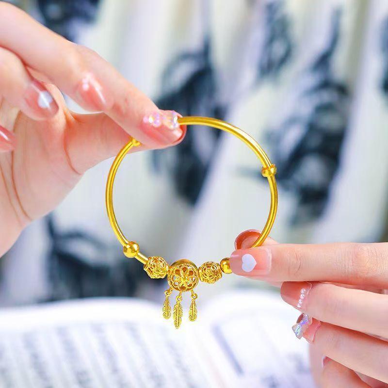 [High Quality] Dream Catcher Sand Gold Bracelet Female Online Popular Simple Cold Wind Push-Pull Bracelet All-Match
