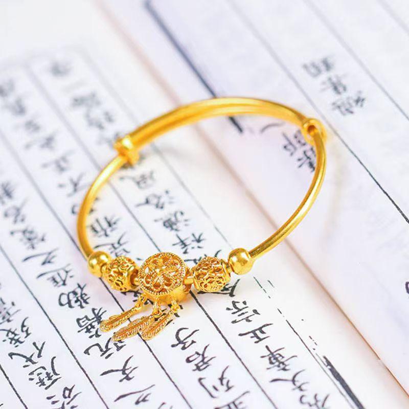 [High Quality] Dream Catcher Sand Gold Bracelet Female Online Popular Simple Cold Wind Push-Pull Bracelet All-Match
