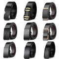 Men's Belt Toothless Inner Wear Automatic Buckle Belt Pu Simple Letter Business Casual All-Match Foreign Trade Cross-Border Hot Sale