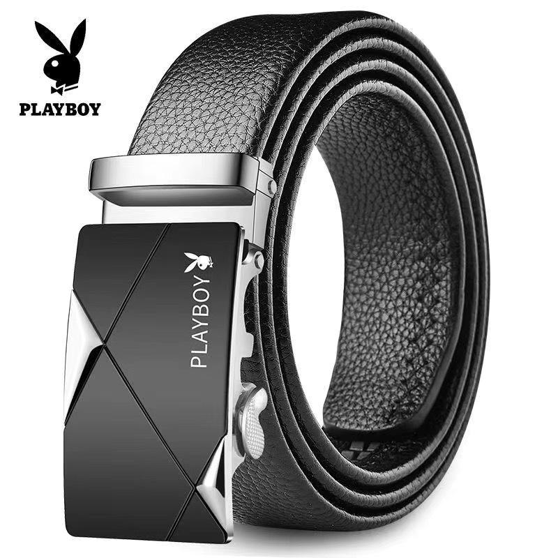 Wholesale Playboy Belt Men's Automatic Buckle Belt Business Soft Leather Pants Belt Men's High-End Pants Belt