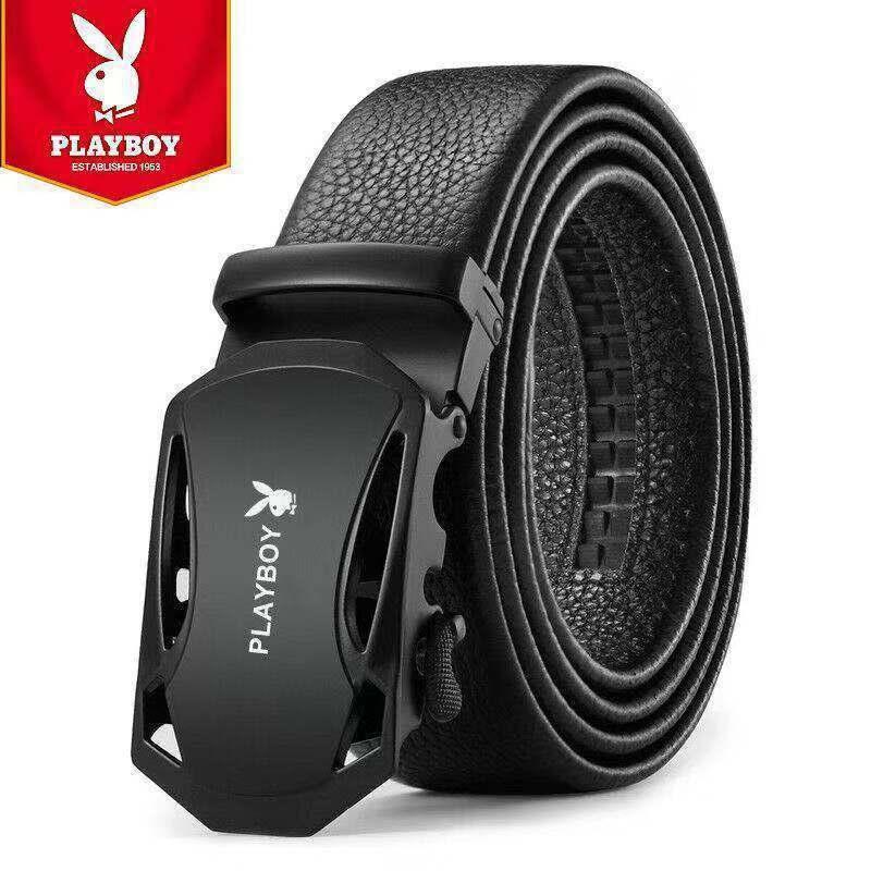 Wholesale Playboy Belt Men's Automatic Buckle Belt Business Soft Leather Pants Belt Men's High-End Pants Belt