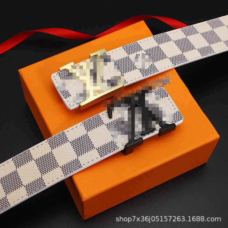 Cowhide Belt Fashionable Letter V New Versatile Classic Casual Jeans Belt Manufacturer Belt Men's Automatic Buckle V