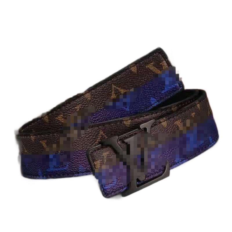 Cowhide Belt Fashionable Letter V New Versatile Classic Casual Jeans Belt Manufacturer Belt Men's Automatic Buckle V