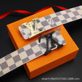 Cowhide Belt Fashionable Letter V New Versatile Classic Casual Jeans Belt Manufacturer Belt Men's Automatic Buckle