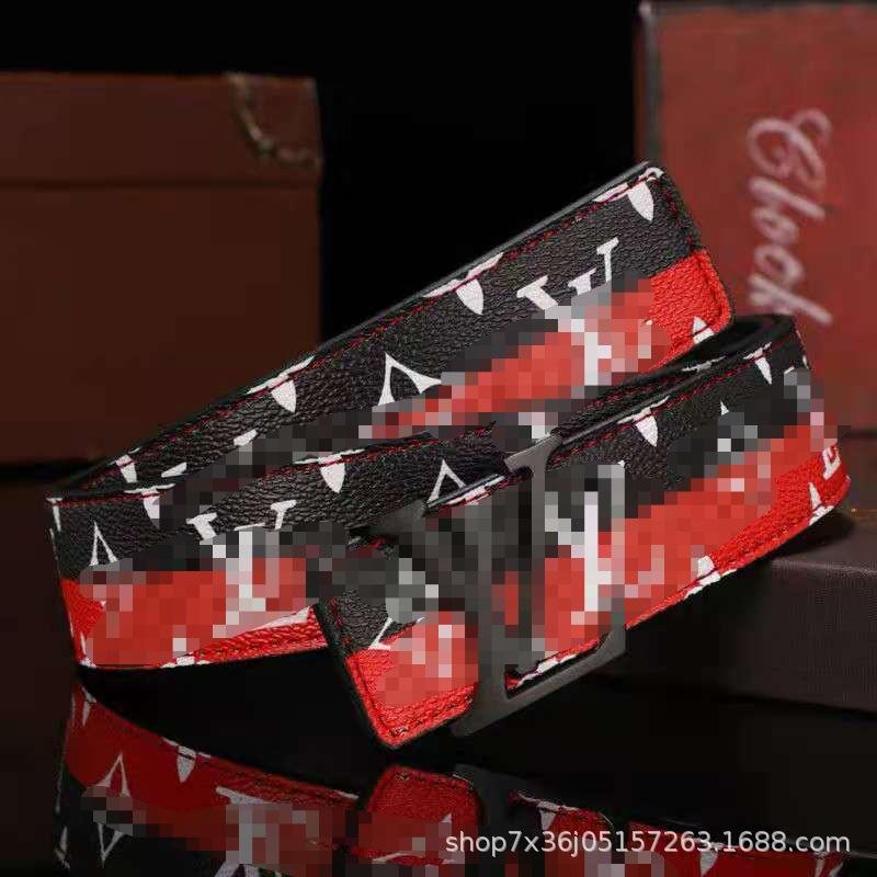 Cowhide Belt Fashionable Letter V New Versatile Classic Casual Jeans Belt Manufacturer Belt Men's Automatic Buckle