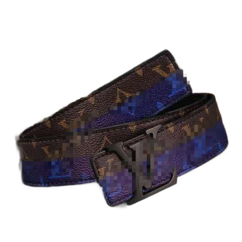 Cowhide Belt Fashionable Letter V New Versatile Classic Casual Jeans Belt Manufacturer Belt Men's Automatic Buckle