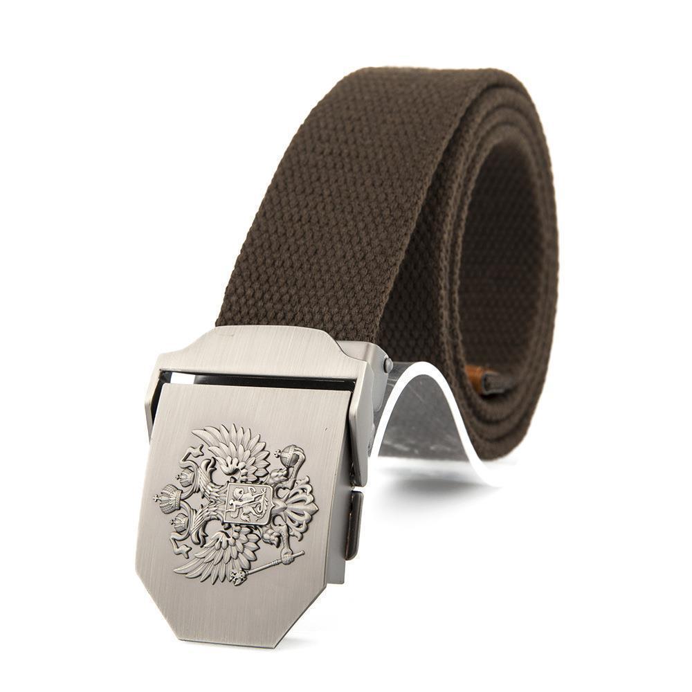Outdoor Thickened Tactical Belt Men's Alloy Aircraft Automatic Buckle Cotton Belt Battlefield Trend Canvas Pants Belt Wholesale