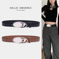 Women's Pants Belt Letter D Buckle Black Niche Versatile Jeans Trendy Leather Belt Accessories High-Grade Cross-Border