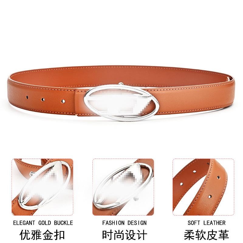 D Letter Oval Metal Snap Button Men and Women All-Match Decorative Belt Fashion Match Factory Direct Sales Bohemian