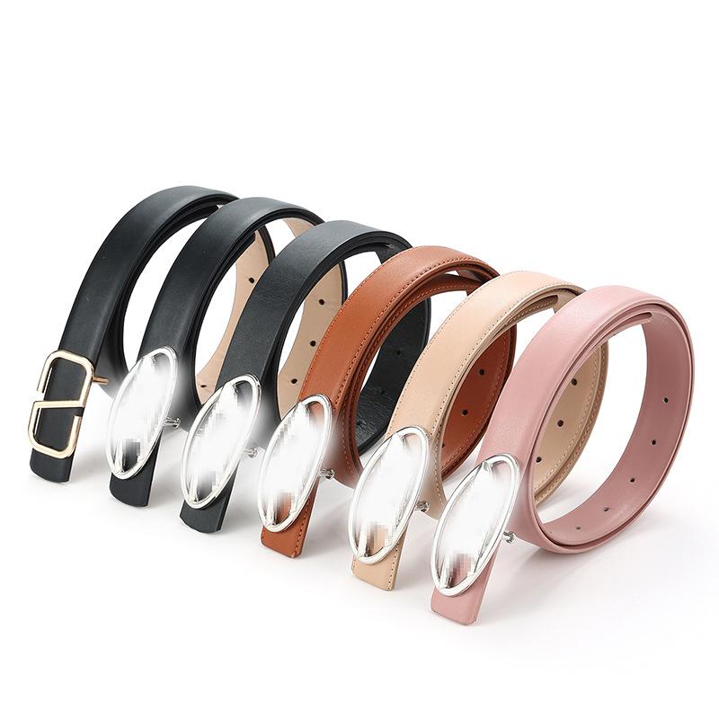 D Letter Oval Metal Snap Button Men and Women All-Match Decorative Belt Fashion Match Factory Direct Sales Bohemian