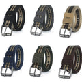New Belt Fashionable Men's Casual All-Match Pin Buckle Nylon Tactical Belt Full Air Hole Striped Cloth Belt Military Training Pants Belt