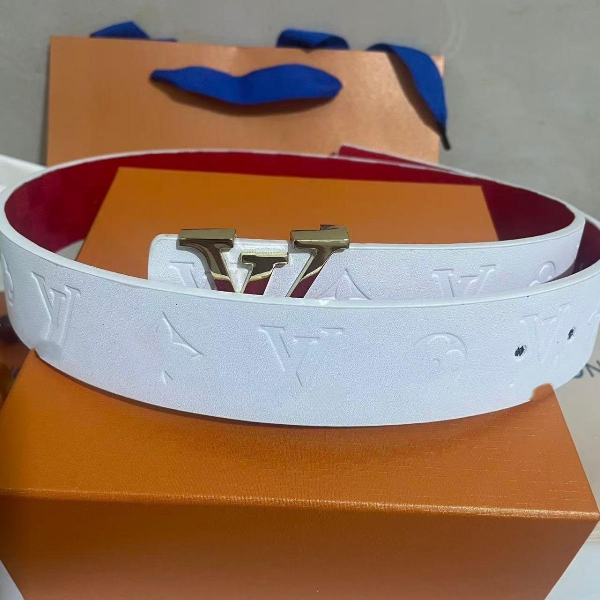 Smooth Buckle Pants Belt TikTok Net Red Belt Men's Light Luxury Letters Men's Belt Casual All-Match Men's Light Luxury Belt