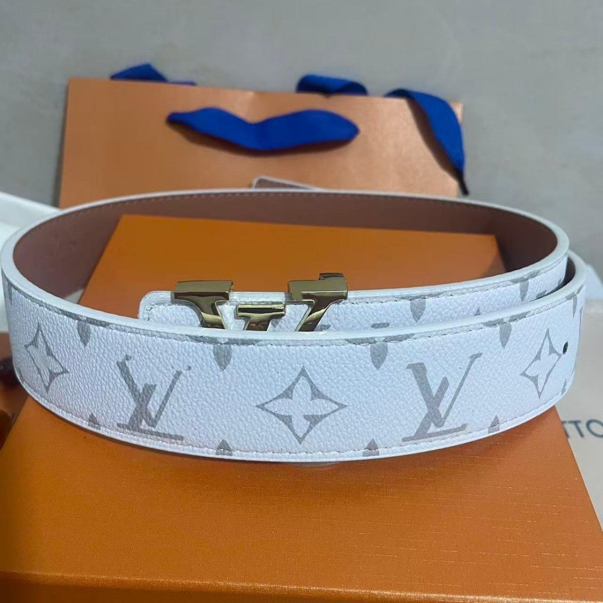 Smooth Buckle Pants Belt TikTok Net Red Belt Men's Light Luxury Letters Men's Belt Casual All-Match Men's Light Luxury Belt