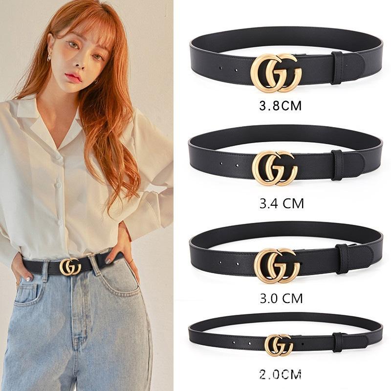 Factory Direct Supply Women's Belt G Letter Belt Internet Celebrity Fashion Simple All-Match Smooth Buckle Couple Belt