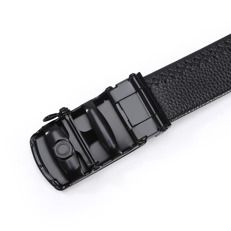 Men's Automatic Buckle Belt Wholesale Imitation Belt Body Iron Glossy Film Buckle Belt Business Casual Formal Wear Pants Belt