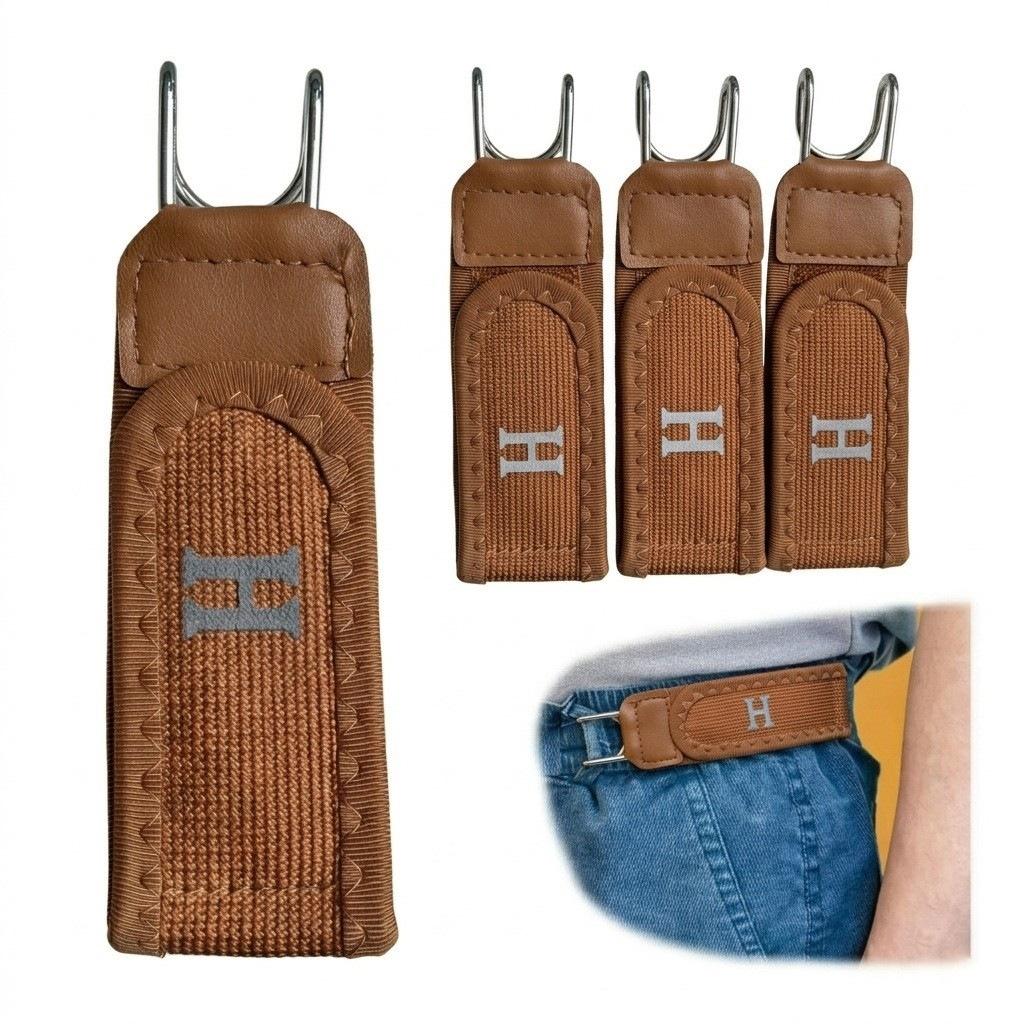 Metal Hook Elastic Waist Portable Lazy Belt Adjustable Cross-Border Popular Brown Buckle Outdoor Leisure Tactical