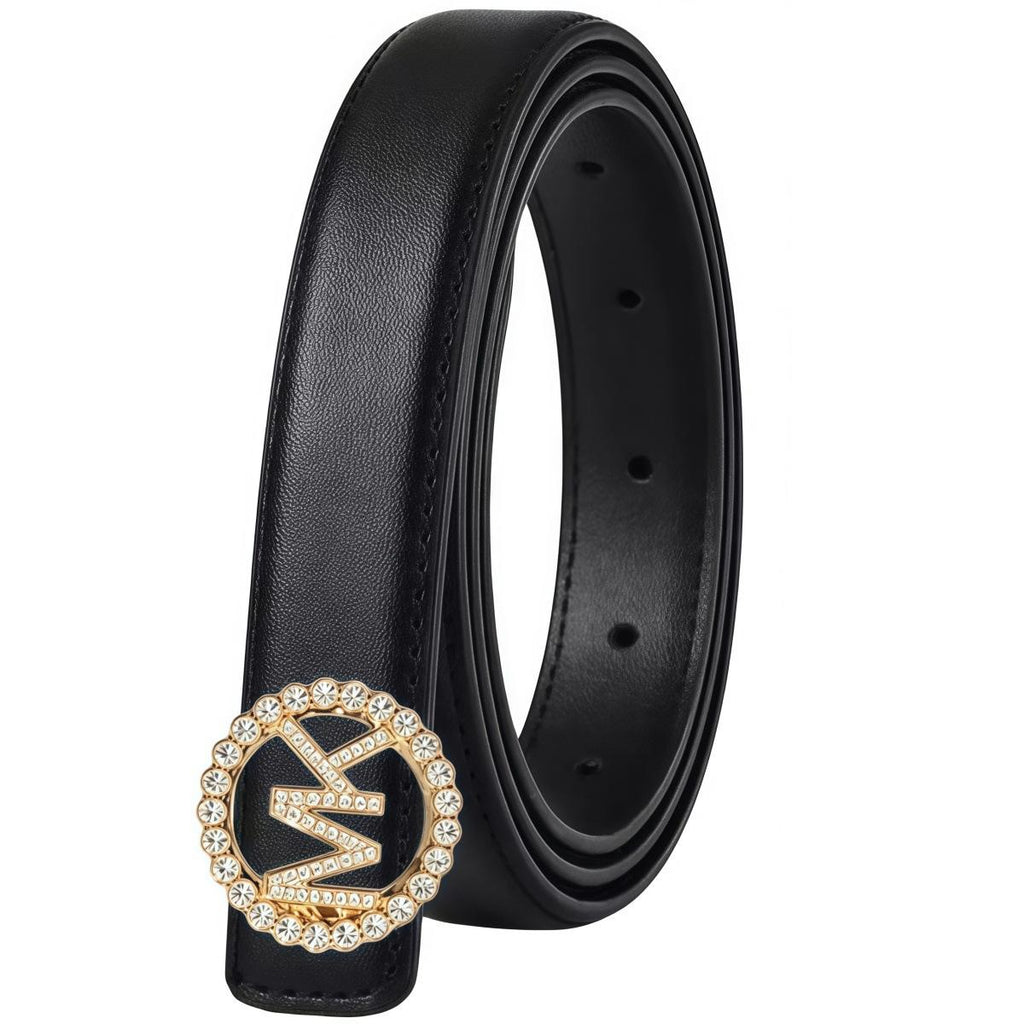 Cross New Belt Women's Letter Ch with Diamond MK Diamond V Hardware Buckle Fashion All-Match Waist Seal Medium High Quality Belt