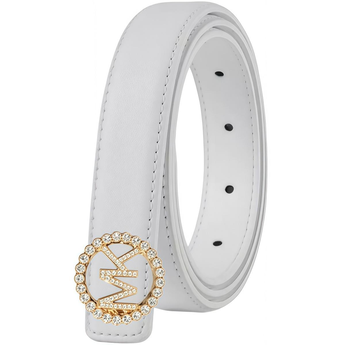 Cross New Belt Women's Letter Ch with Diamond MK Diamond V Hardware Buckle Fashion All-Match Waist Seal Medium High Quality Belt