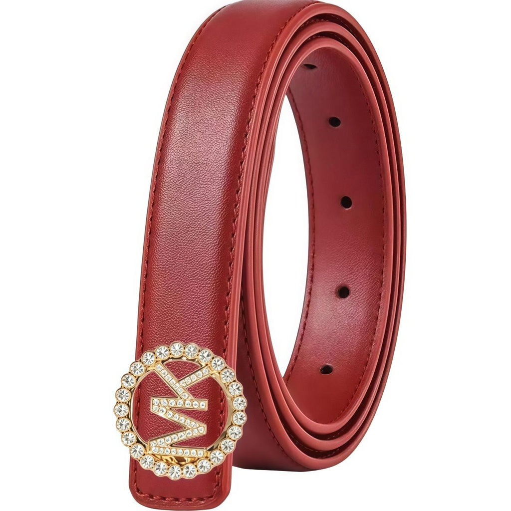 Cross New Belt Women's Letter Ch with Diamond MK Diamond V Hardware Buckle Fashion All-Match Waist Seal Medium High Quality Belt