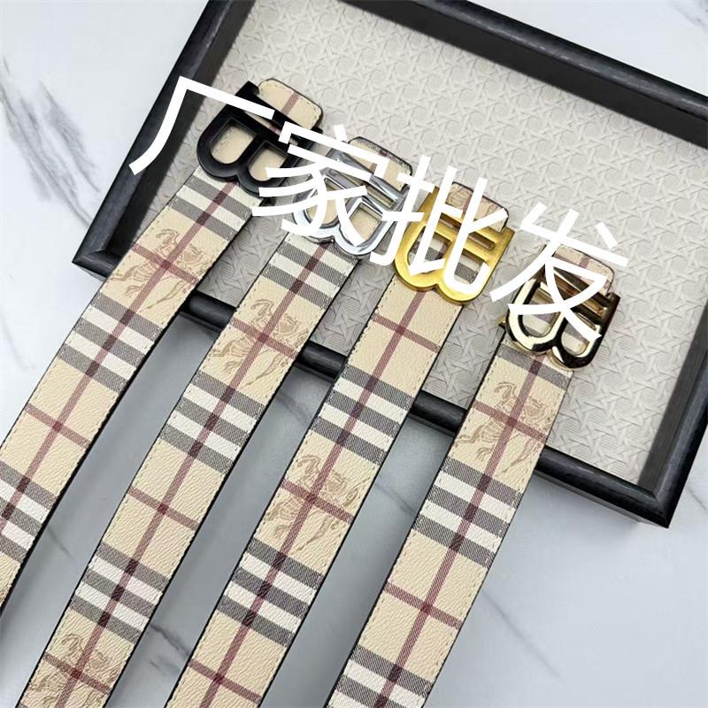 New Letter Ib Two-Layer Cowhide Belt Casual Fashion All-Match Fashion Belt Babao Men's Belt Factory Wholesale