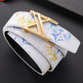 New Belt Fashion Men's Leather Belt Business Fashion Casual All-Match Letter Graffiti One-Piece Delivery Wholesale