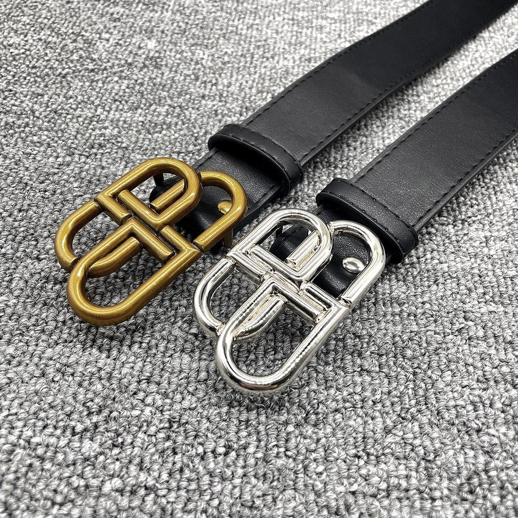Double B Letter Belt Men's and Women's Decorative Simple Fashion Net Red Butterfly Buckle Jeans Suit Paris Belt
