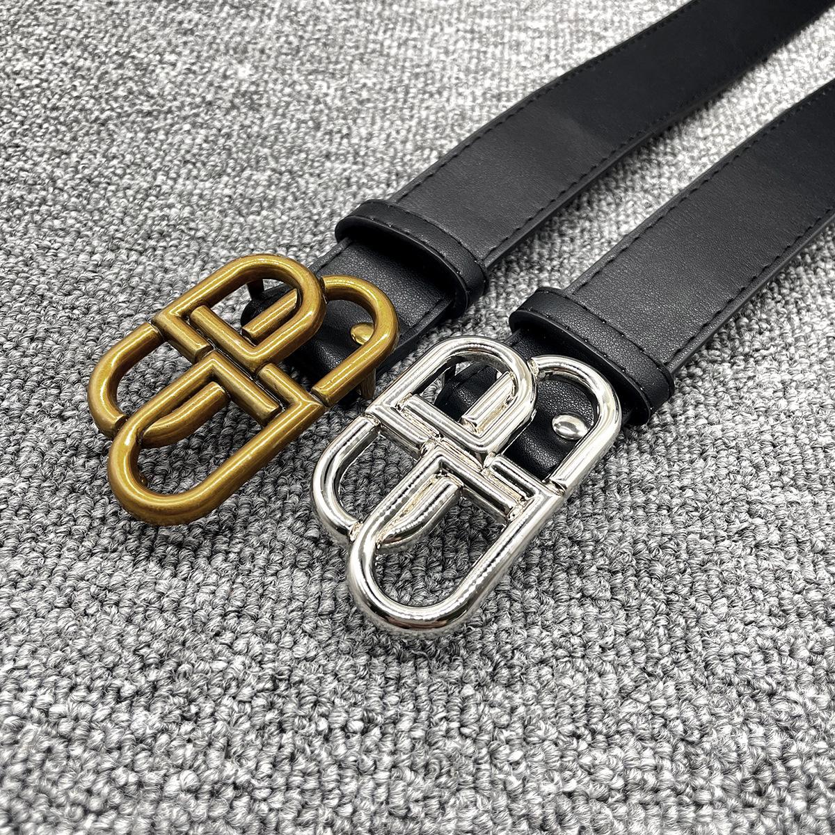 Double B Letter Belt Men's and Women's Decorative Simple Fashion Net Red Butterfly Buckle Jeans Suit Paris Belt